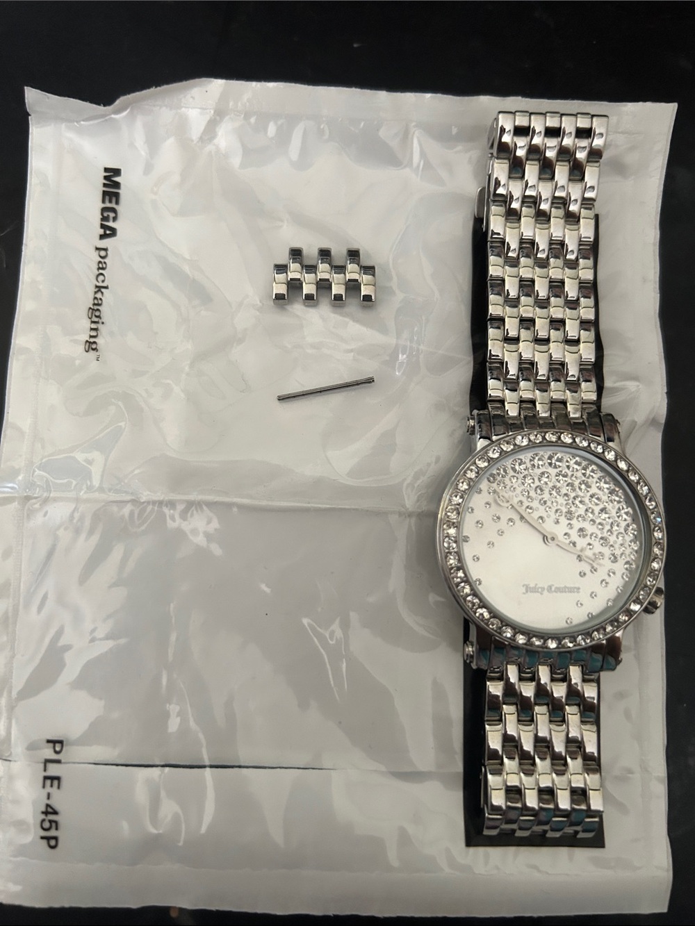 Juicy Couture Silver Crystal Dial Men’s Bracelet Watch
